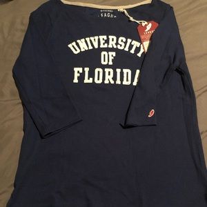 3/4 sleeve boat neck Navy Blue Florida Gator Shirt